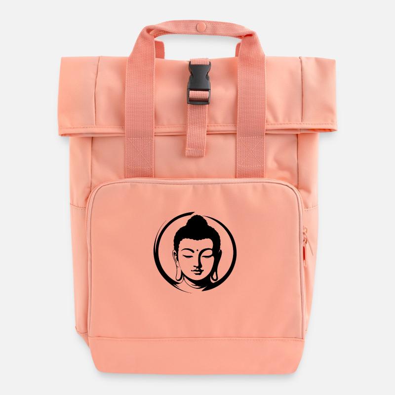 Buddha - Rolltop Rucksack mit zwei Griffen - Chintzrosa