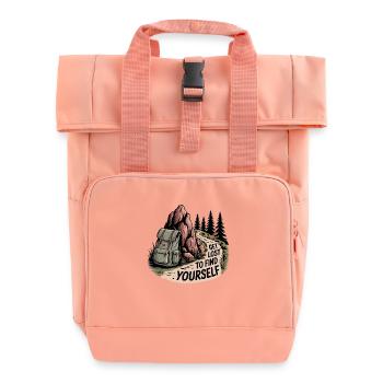 Get Lost to Find Yourself - Outdoor-Motiv - Rolltop Rucksack mit zwei Griffen - Chintzrosa - Vorne