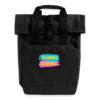 RAMBO ZAMBO - Roll Top Backpack with Two Handles - black - Front