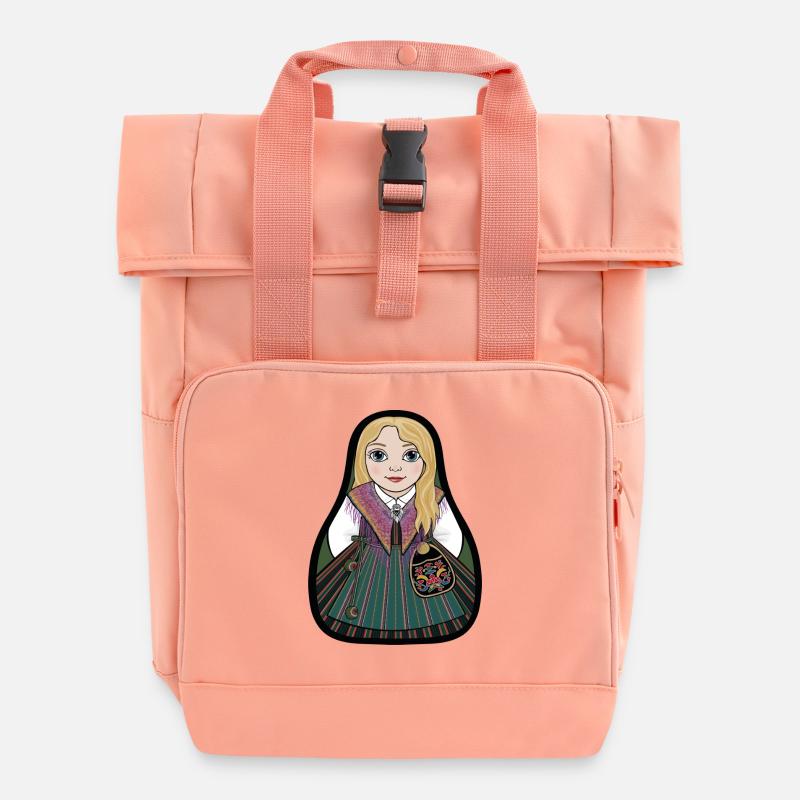 Ilsbostinta - Roll Top Backpack with Two Handles - chintz rose