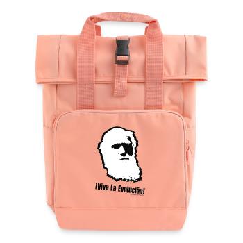 Charles Darwin: Viva La Evolucion! - Rolltop Rucksack mit zwei Griffen - Chintzrosa - Vorne