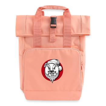 Happy Christmas Design - Rolltop Rucksack mit zwei Griffen - Chintzrosa - Vorne