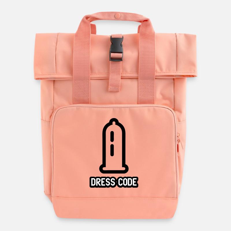 dresscode1 blak - Roll Top Backpack with Two Handles - chintz rose