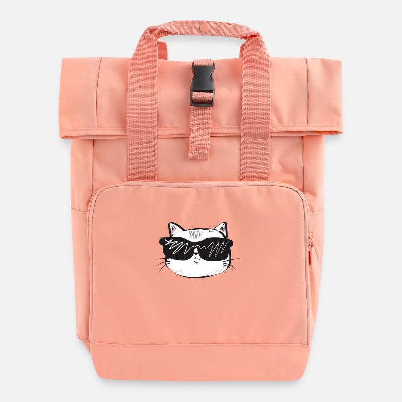 Chat cool - Sac à dos Roll Top à deux anses - rose liberty