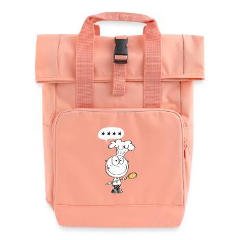 Lustiger Sternekoch - Koch Strichmännchen Comic - Rolltop Rucksack mit zwei Griffen - Chintzrosa - Vorne