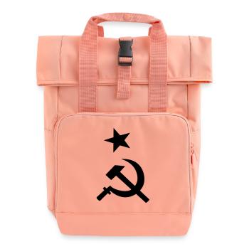 hammer_sichel_stern - Roll Top Backpack with Two Handles - chintz rose - Front