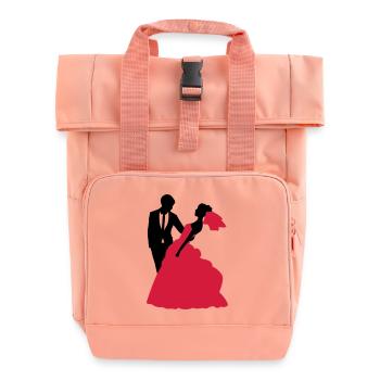 Mariage, Mariée, Le marié - Sac à dos Roll Top à deux anses - rose liberty - Devant