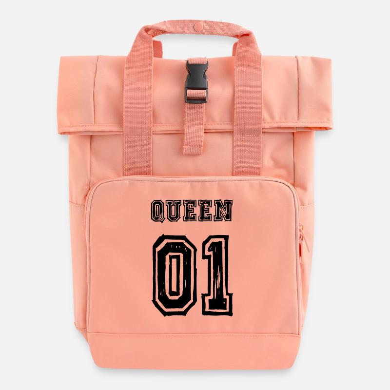 Queen King partner look Love - Roll Top Backpack with Two Handles - chintz rose