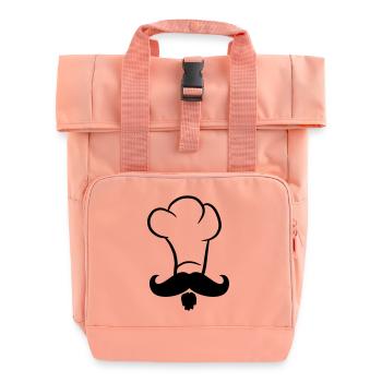 Chefkoch Mustache Moustache Kochmütze - Rolltop Rucksack mit zwei Griffen - Chintzrosa - Vorne