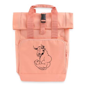 starker_stier_01 - Roll Top Backpack with Two Handles - chintz rose - Front
