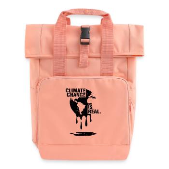 CLIMATE CHANGE IST REAL - Rolltop Rucksack mit zwei Griffen - Chintzrosa - Vorne