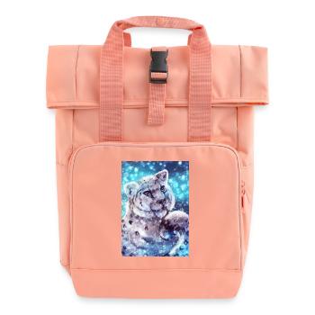 Die Schneeleopardin - Rolltop Rucksack mit zwei Griffen - Chintzrosa - Vorne