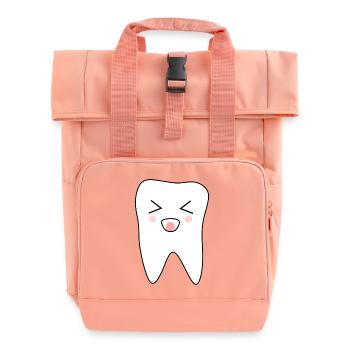 Tooth, teeth, dentist - Roll Top Backpack with Two Handles - chintz rose - Front
