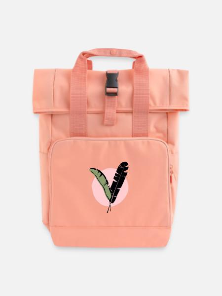 Bananenblatt abstract midcentury modern - Rolltop Rucksack mit zwei Griffen - Chintzrosa