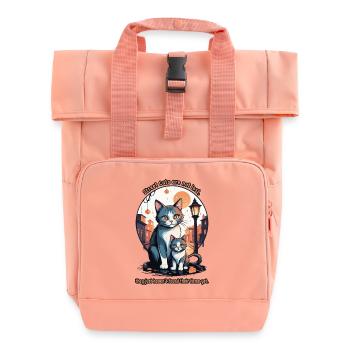 Süße Straßen Katzen - Rolltop Rucksack mit zwei Griffen - Chintzrosa - Vorne