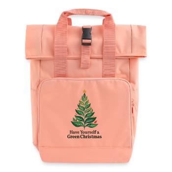 Sapin de Noël vert écologique - Sac à dos Roll Top à deux anses - rose liberty - Devant