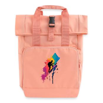 Colorful Mountaineering Mountaineering Hiking Climbing - Roll Top Backpack with Two Handles - chintz rose - Front
