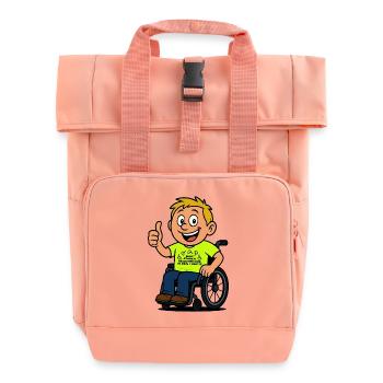 Starr weiter und ich mache einen Rollstuhltrick # - Rolltop Rucksack mit zwei Griffen - Chintzrosa - Vorne