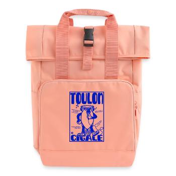 Cigale Toulon, the diva of the south, retro mascot - Roll Top Backpack with Two Handles - chintz rose - Front