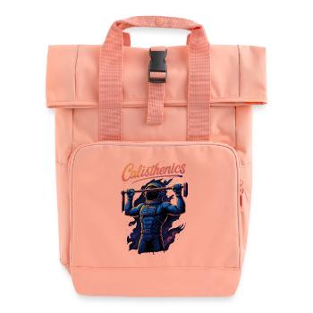 Calisthenics Astronaut Klimmzüge Klimmzug Geschenk - Rolltop Rucksack mit zwei Griffen - Chintzrosa - Vorne