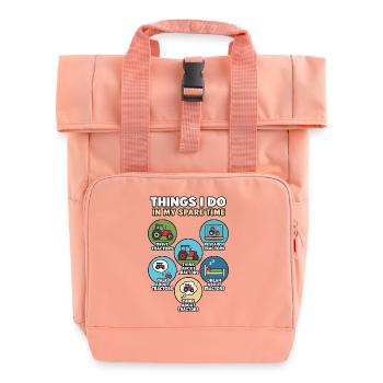 Humorvoll über die Leidenschaft für Traktoren Traktor - Rolltop Rucksack mit zwei Griffen - Chintzrosa - Vorne