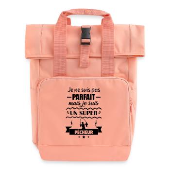 Not perfect but great fisherman Fishing - Roll Top Backpack with Two Handles - chintz rose - Front