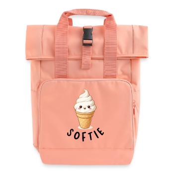 Kawaii Eiscreme auf Waffel - Rolltop Rucksack mit zwei Griffen - Chintzrosa - Vorne