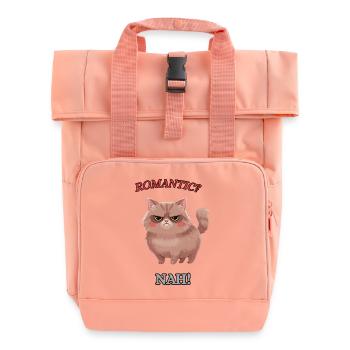 Die Null-Bock-Katze - Rolltop Rucksack mit zwei Griffen - Chintzrosa - Vorne