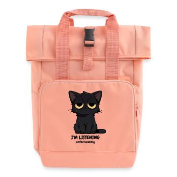 Mürrische Schwarze Katze | Null Bock Katzen Motiv - Sac à dos Roll Top à deux anses - rose liberty - Devant