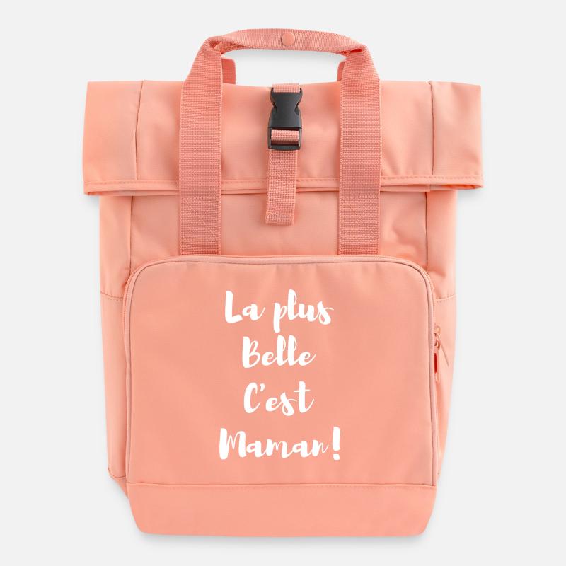 Die schönste ist Maman Blanc - Rolltop Rucksack mit zwei Griffen - Chintzrosa