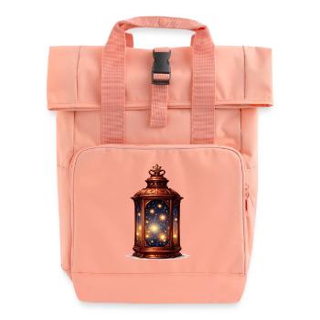 Star Lantern Night Magic - Roll Top Backpack with Two Handles - chintz rose - Front