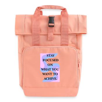 Stay focused on your goal - Roll Top Backpack with Two Handles - chintz rose - Front