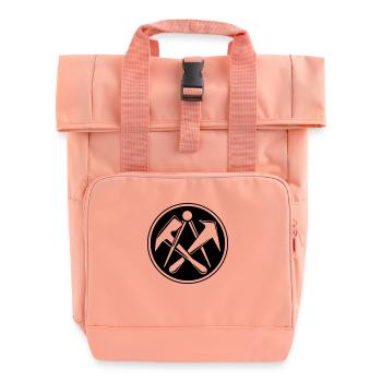 Dachdecker symbol - Rolltop Rucksack mit zwei Griffen - Chintzrosa - Vorne