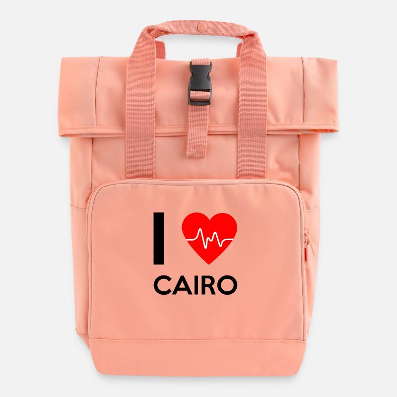 Ich Love Cairo - Ich liebe Cairo - Rolltop Rucksack mit zwei Griffen - Chintzrosa