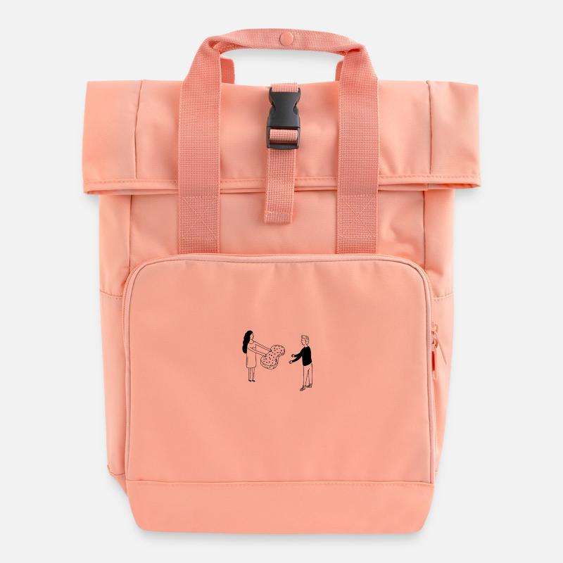 pass the sponge - Roll Top Backpack with Two Handles - chintz rose