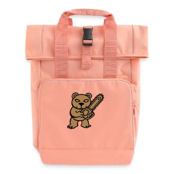 ours en peluche teddy bear méchant tronçonneuse - Sac à dos Roll Top à deux anses - rose liberty - Devant
