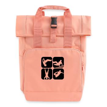 free running - Roll Top Backpack with Two Handles - chintz rose - Front