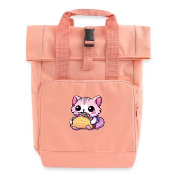 Taco Cat Delight - kawaii, tacos, chats, mignon - Sac à dos Roll Top à deux anses - rose liberty - Devant