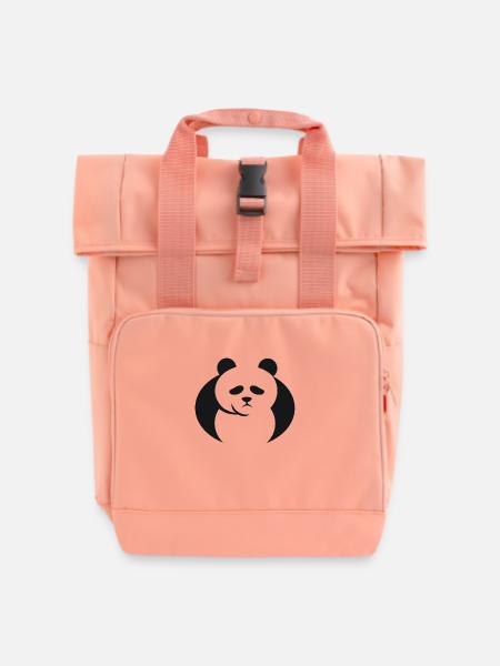 Pandabär - Rolltop Rucksack mit zwei Griffen - Chintzrosa