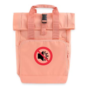 Transparent: Keine lauten Geräusche - Stille - Autismus - Rolltop Rucksack mit zwei Griffen - Chintzrosa - Vorne