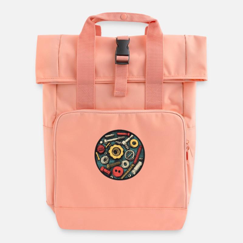 Screw chaos: Technology meets creativity! - Roll Top Backpack with Two Handles - chintz rose