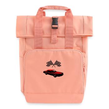 Car - Roll Top Backpack with Two Handles - chintz rose - Front