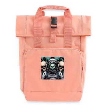 Psychedelic Space - Roll Top Backpack with Two Handles - chintz rose - Front