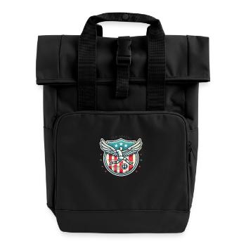 Badge de football des États-Unis avec design d’ailes - Sac à dos Roll Top à deux anses - noir - Devant