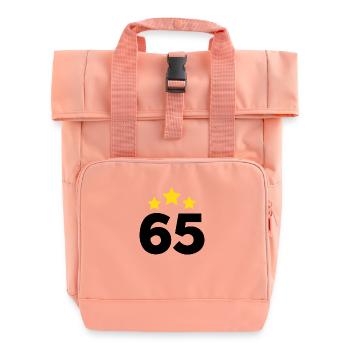 65 Years Star - 65th Anniversary Gift - Roll Top Backpack with Two Handles - chintz rose - Front