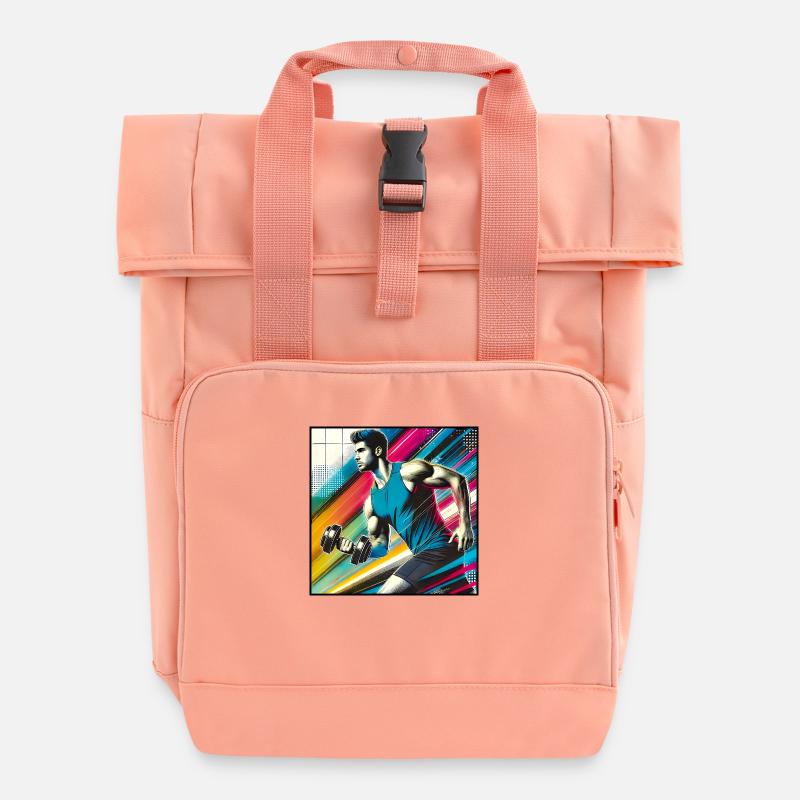 Sporty man - Roll Top Backpack with Two Handles - chintz rose