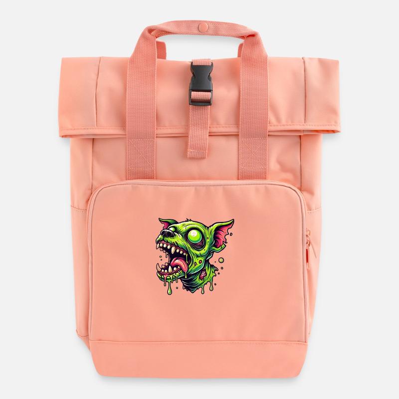 Chien Zombie, Chien Zombie, Chiot, Techno - Sac à dos Roll Top à deux anses - rose liberty