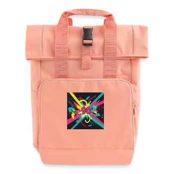 90s vibes - Roll Top Backpack with Two Handles - chintz rose - Front