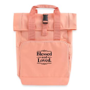 gesegnet und geliebt - Rolltop Rucksack mit zwei Griffen - Chintzrosa - Vorne