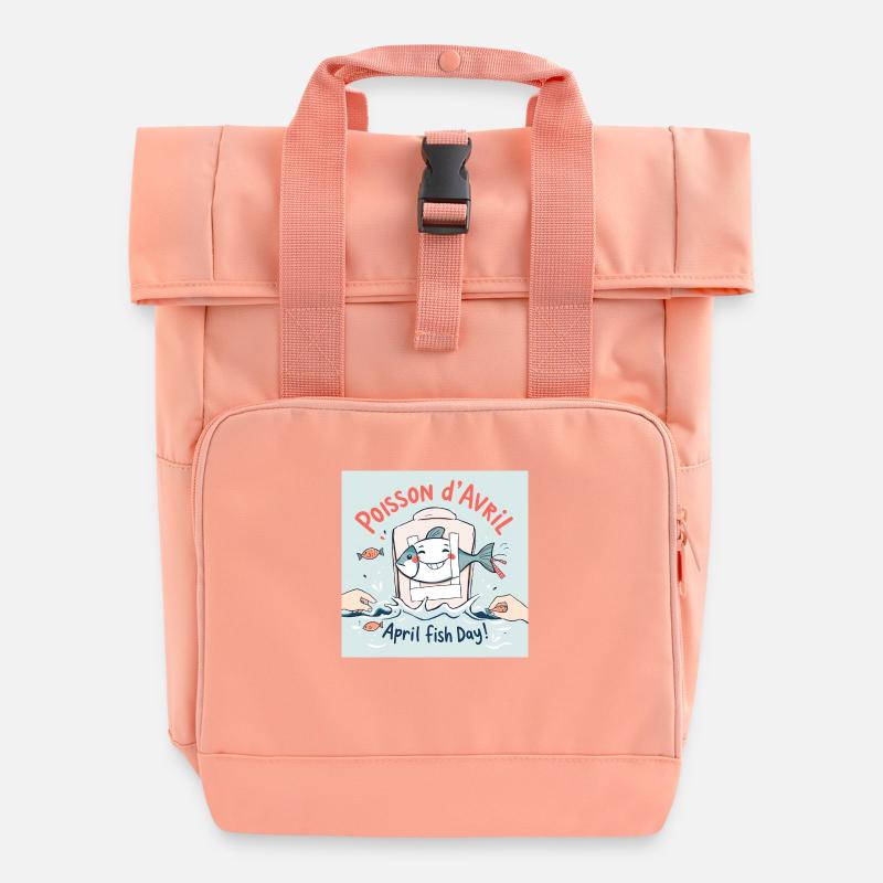 Poisson d’Avril ! - Sac à dos Roll Top à deux anses - rose liberty